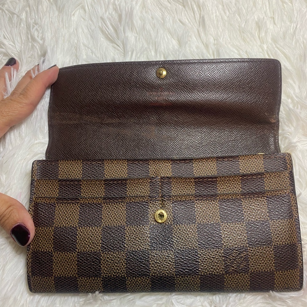 Louis Vuitton Damier Ebene Brown Checkered Wallet - Picture 3 of 12